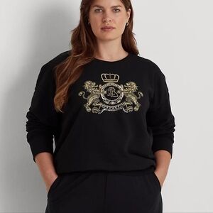 Lauren Ralph Lauren Black Label‎ Sequins Black Sweatshirt Pullover Women's 3x